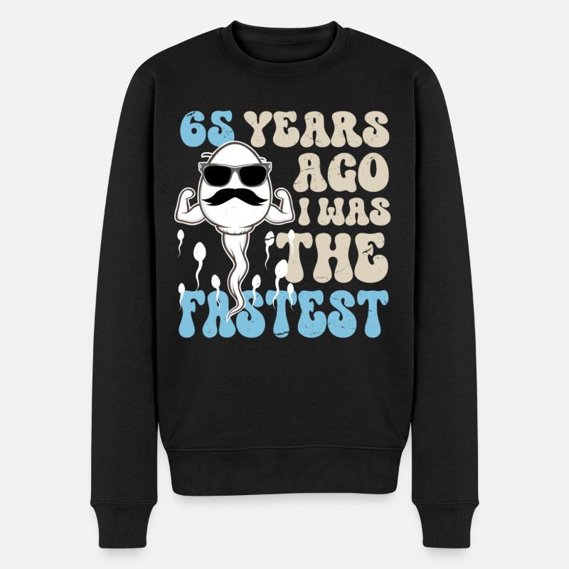 65e anniversaire dictons drôles - Pull Premium bio Homme - noir