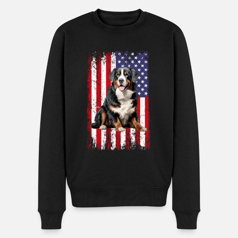 bernese mountain dog - Männer Premium Bio Pullover - Schwarz