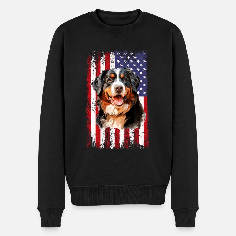 bernese mountain dog - Männer Premium Bio Pullover - Schwarz