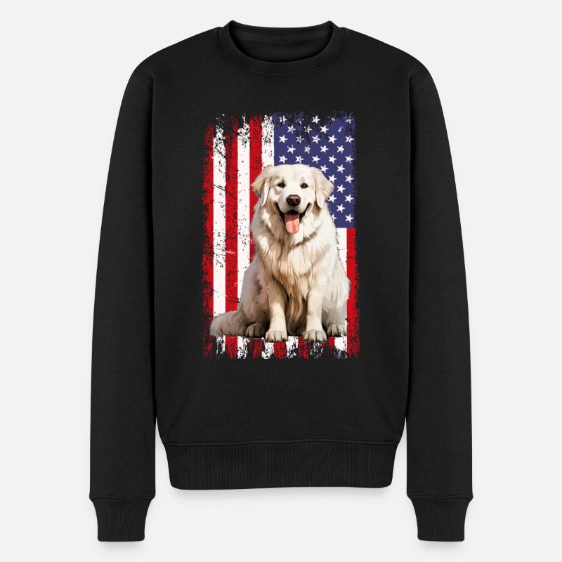 Great Pyrenees dog, - Männer Premium Bio Pullover - Schwarz