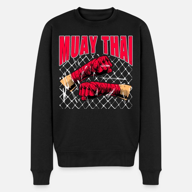 Muay Thai - Männer Premium Bio Pullover - Schwarz