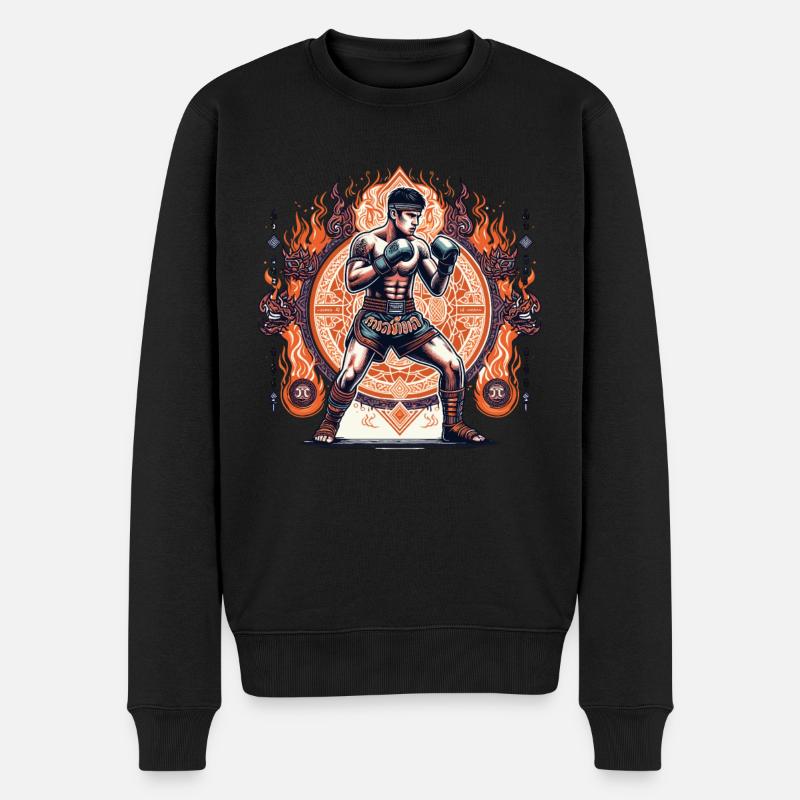 Muay Thai - Männer Premium Bio Pullover - Schwarz