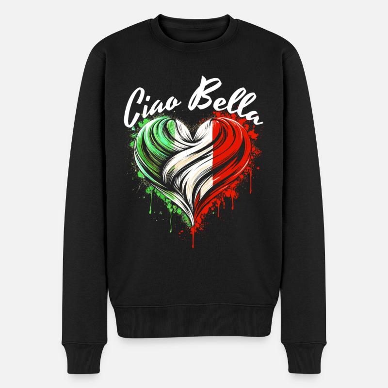 Ciao Bella - Männer Premium Bio Pullover - Schwarz