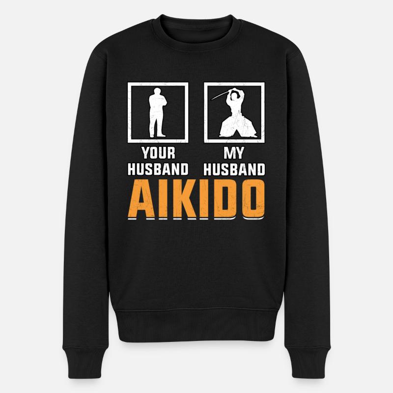 Aikido Ehemann - Männer Premium Bio Pullover - Schwarz