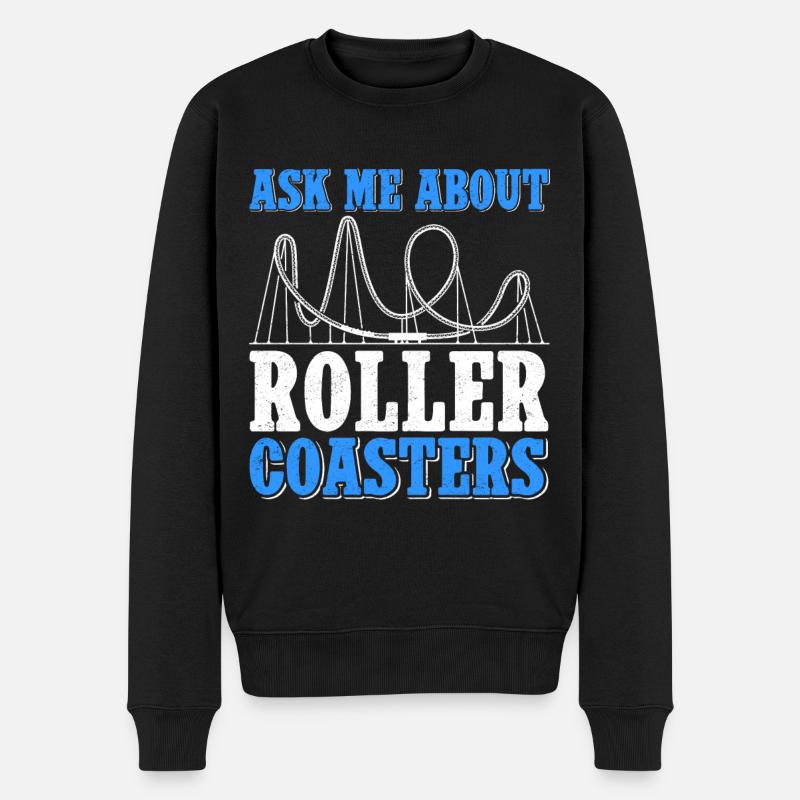 Achterbahn Rollercoaster Roller Coaster Geschenk - Männer Premium Bio Pullover - Schwarz