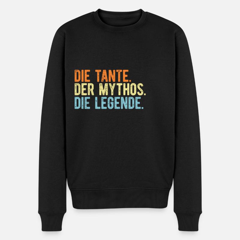Die Tante Mythos Legende Personalisiert Geschenk - Männer Premium Bio Pullover - Schwarz