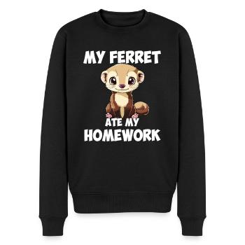 my ferret ate my homework - Männer Premium Bio Pullover - Schwarz - Vorne - Nico (187cm)