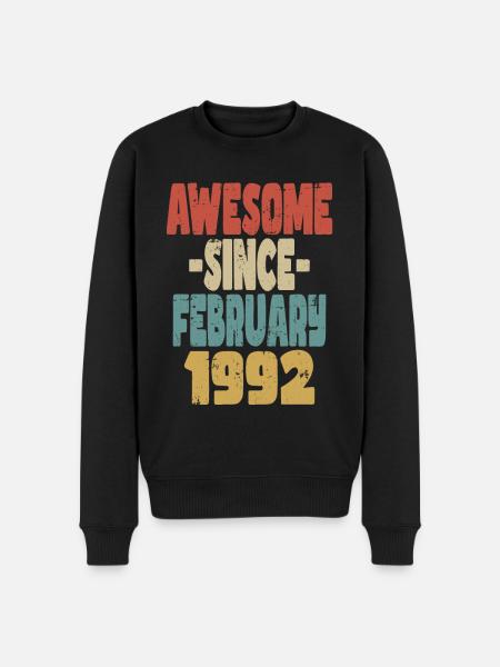 Awesome February 1992 - Men's Premium Organic Jumper - black