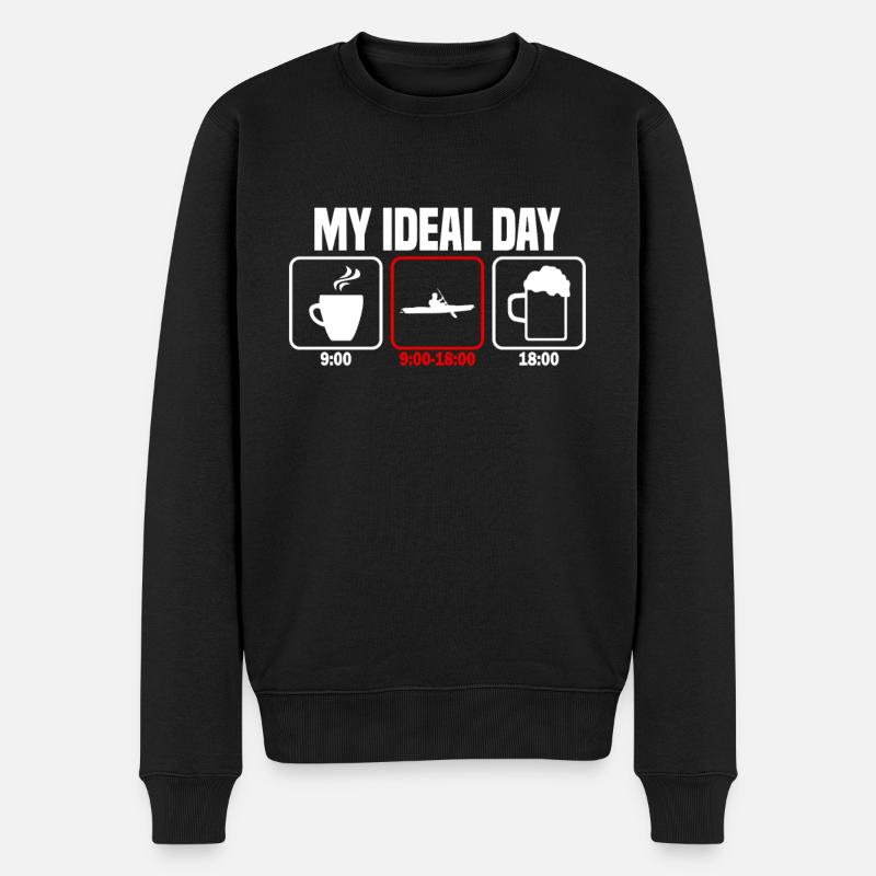 Mein perfekter Tag Kajak Kanu - Männer Premium Bio Pullover - Schwarz