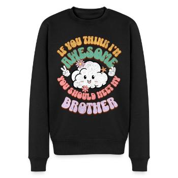 Frère et sœur - Pull Premium bio Homme - noir - Devant - Nico (187cm)