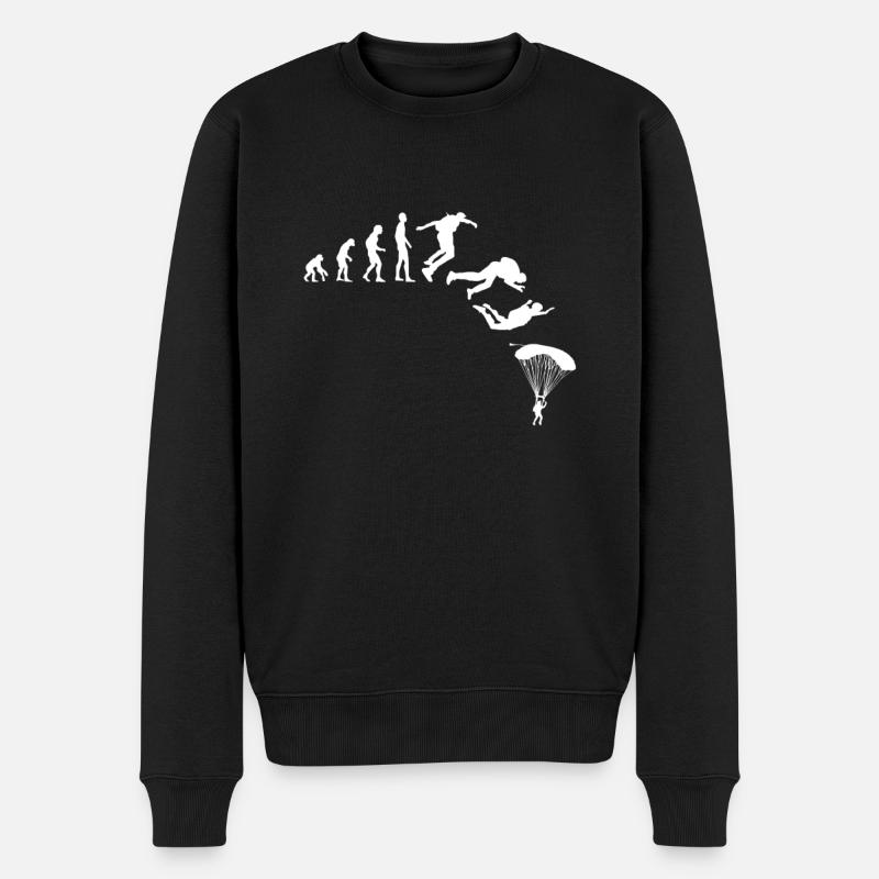 Parachute Evolution Glide Skydiving - Men's Premium Organic Jumper - black