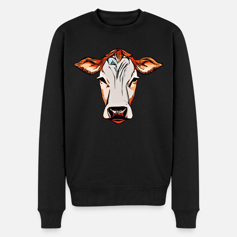 Vache ferme Motif Imprimer - Pull Premium bio Homme - noir