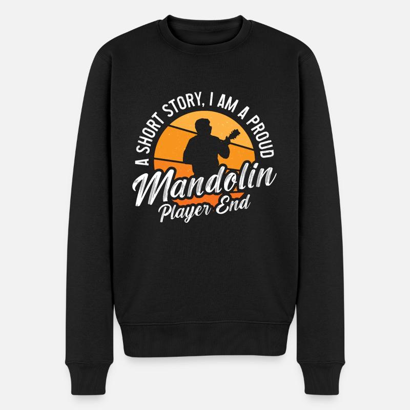 Mandolin Player A Short Story I Am Bluegrass Music - Männer Premium Bio Pullover - Schwarz