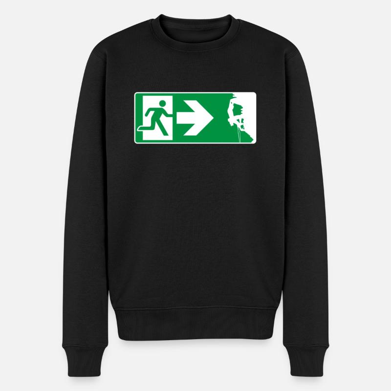 Notausgang Klettern Kletterer - Männer Premium Bio Pullover - Schwarz