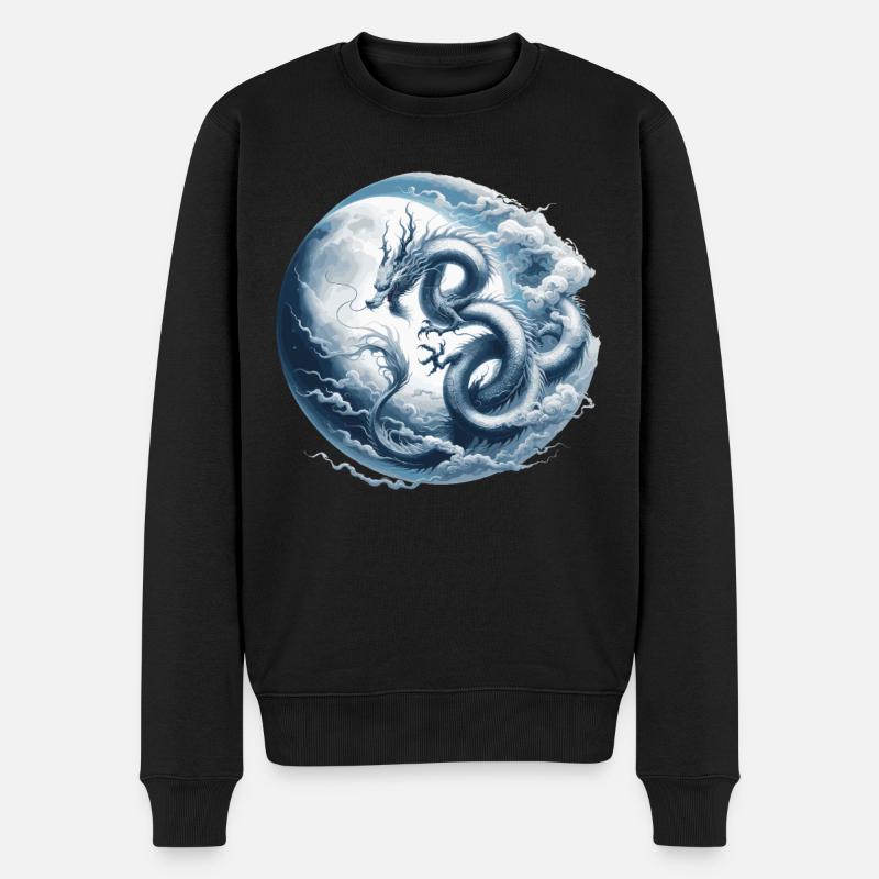 Dragon Lune Dragon Chinois Dragon Symbole Du Zodiaque - Pull Premium bio Homme - noir