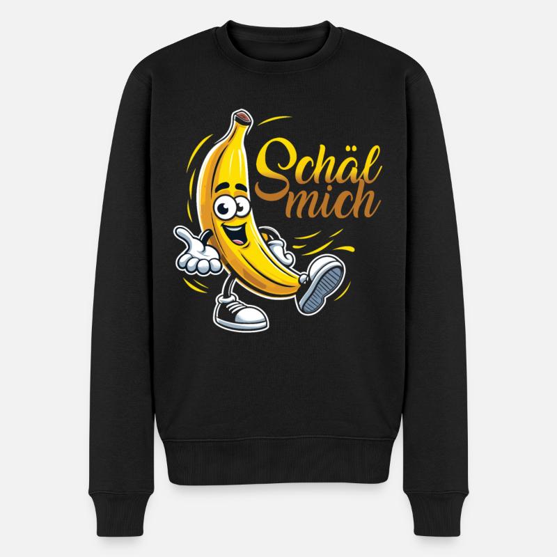 Coole Banane: Schäl mich! - Männer Premium Bio Pullover - Schwarz