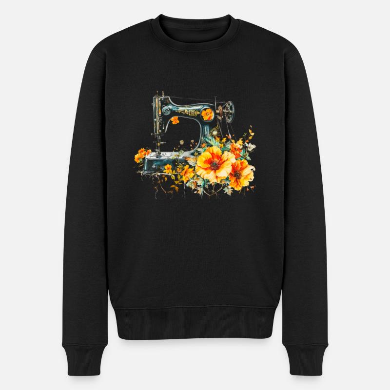Sewciopath, Quilting sewing - Männer Premium Bio Pullover - Schwarz