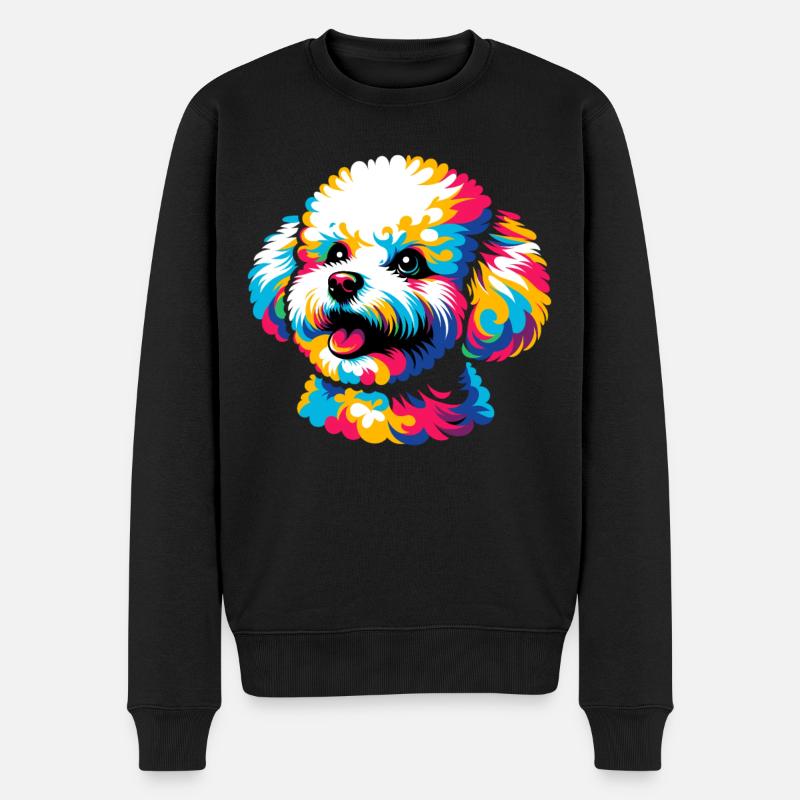 Bichon Frise chien Pop Art - Pull Premium bio Homme - noir