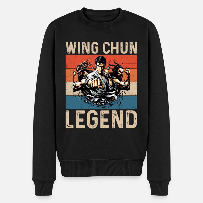 Wing Chun Legende - Männer Premium Bio Pullover - Schwarz