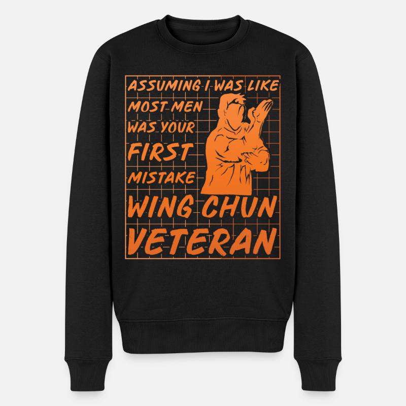 Wing Chun - Männer Premium Bio Pullover - Schwarz