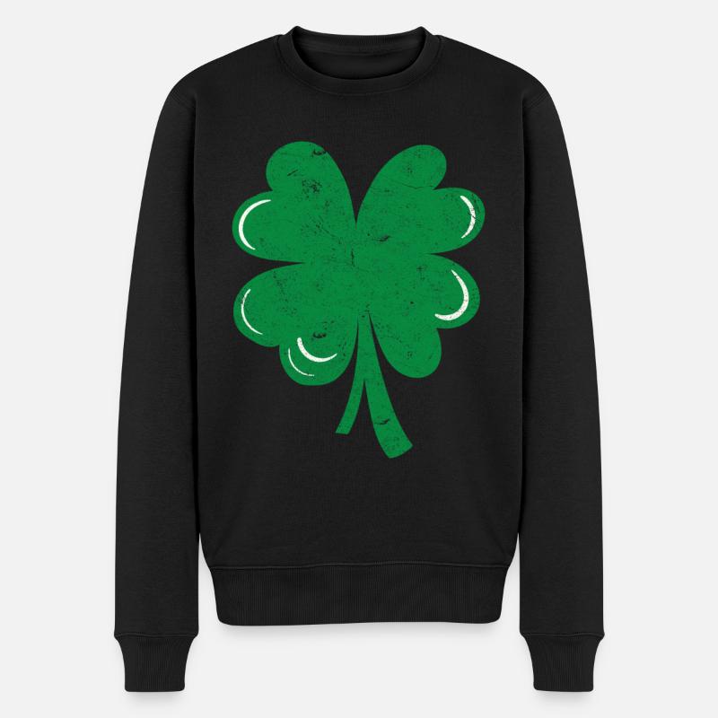 Trèfle à quatre feuilles - Pull Premium bio Homme - noir