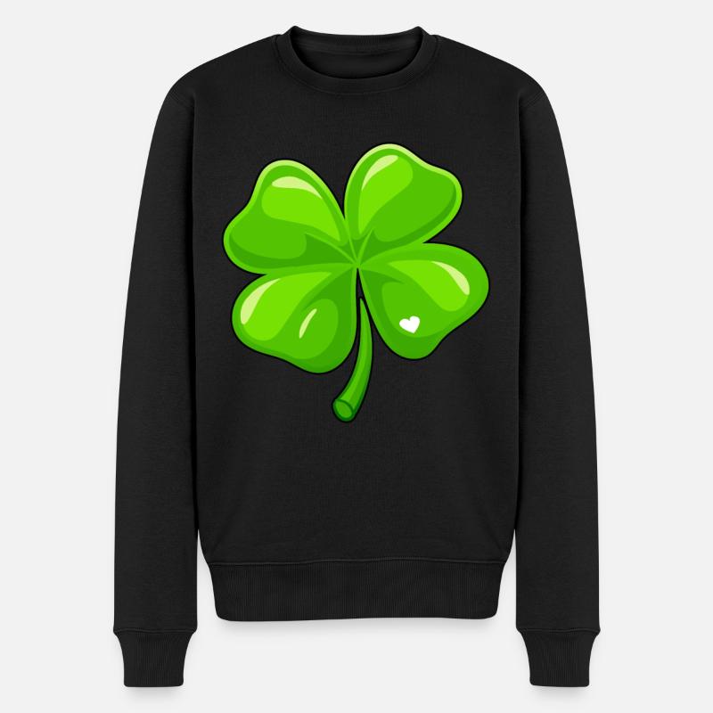 Porte-bonheur trèfle - Pull Premium bio Homme - noir