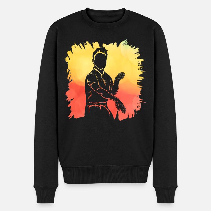 Wing Chun - Männer Premium Bio Pullover - Schwarz