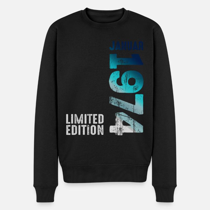 Limited Edition Januar 1974 Legendär Seit Januar - Männer Premium Bio Pullover - Schwarz