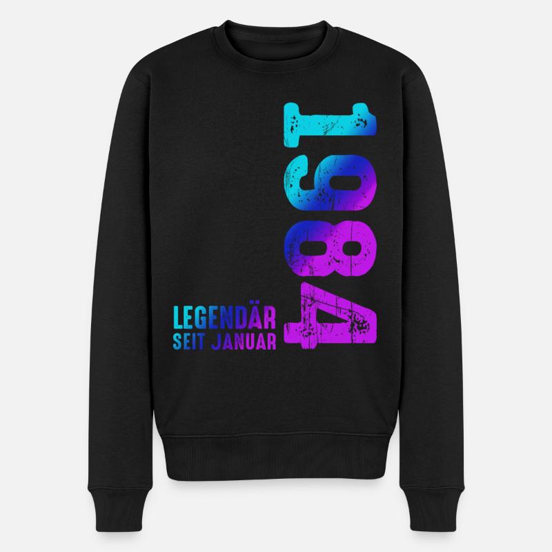 Limited Edition January 1984 Legendär Seit January - Männer Premium Bio Pullover - Schwarz