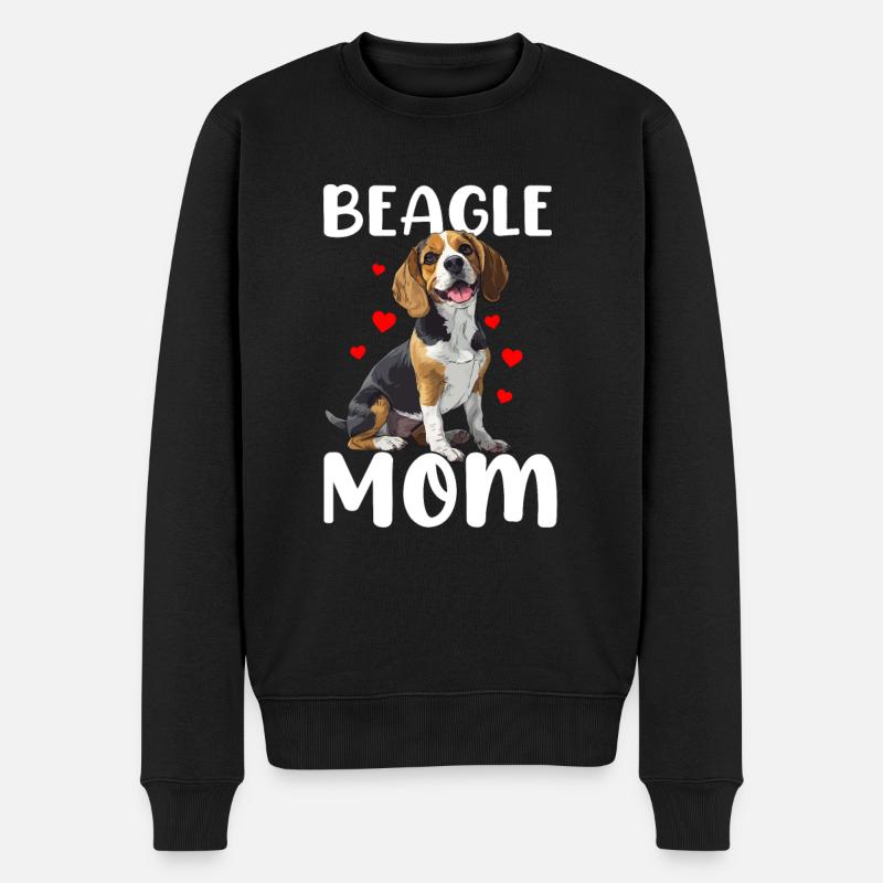 beagle mom beagle - Männer Premium Bio Pullover - Schwarz