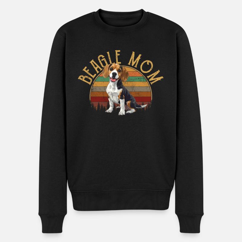 beagle mom beagle - Männer Premium Bio Pullover - Schwarz