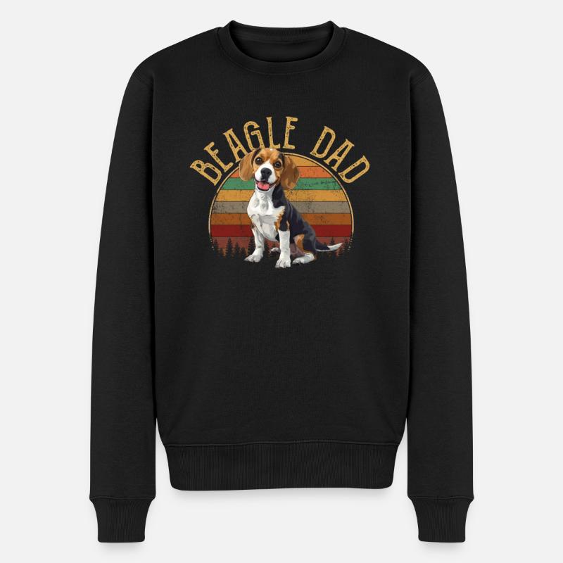 beagle dad beagle - Männer Premium Bio Pullover - Schwarz