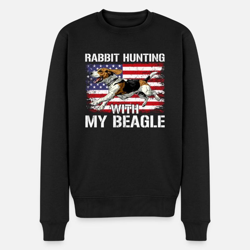 Chasse au lapin Beagle, Beagle - Pull Premium bio Homme - noir