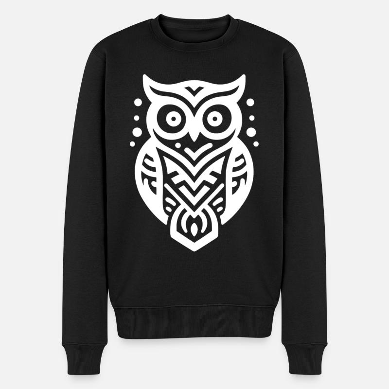 Hibou zodiaque amérindien - Pull Premium bio Homme - noir