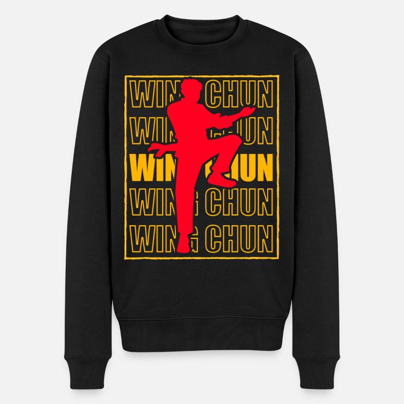 Wing Chun - Männer Premium Bio Pullover - Schwarz