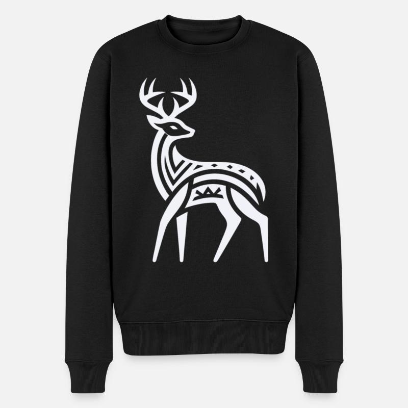 Cerf Amérindien Zodiaque - Pull Premium bio Homme - noir