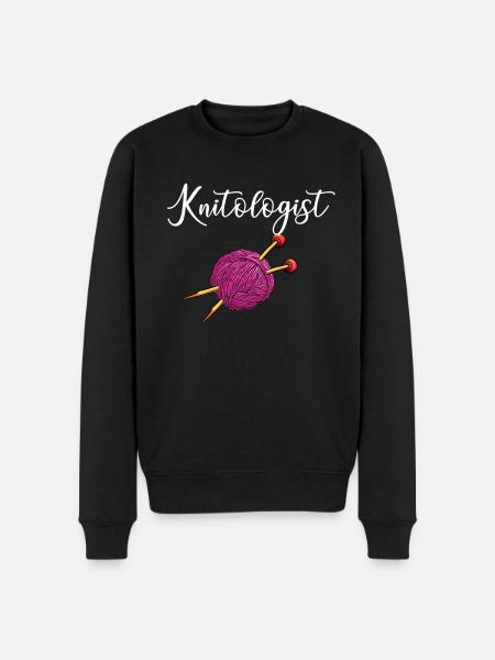 knitologist, Yarn Knitting - Men's Premium Organic Jumper - black