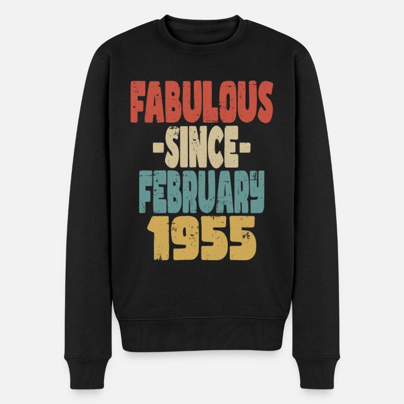 Fabelhafter Februar 1955 - Männer Premium Bio Pullover - Schwarz