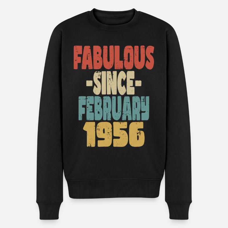 Fabelhafter Februar 1956 - Männer Premium Bio Pullover - Schwarz