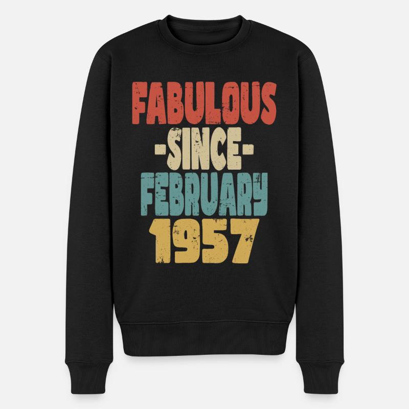Fabelhafter Februar 1957 - Männer Premium Bio Pullover - Schwarz