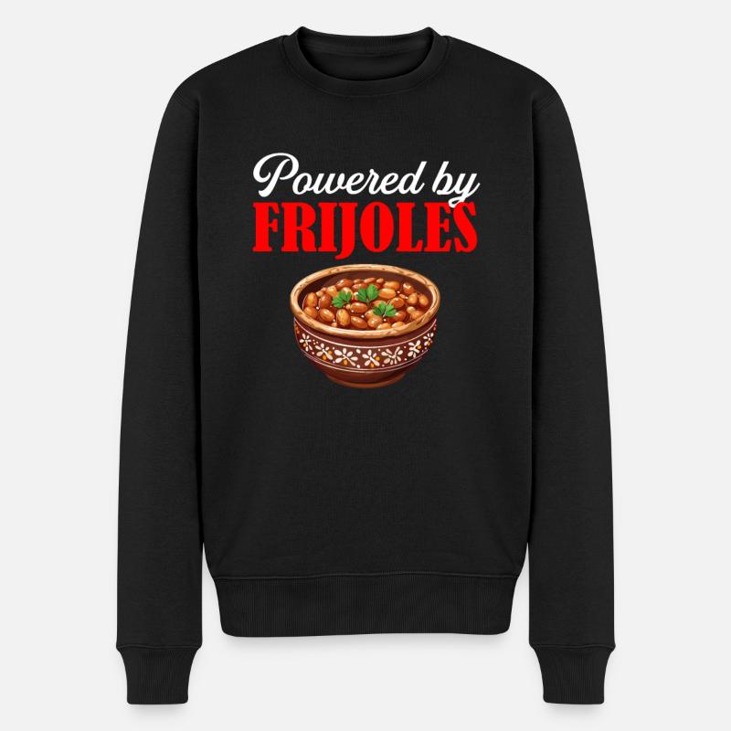 powered by frijoles - Männer Premium Bio Pullover - Schwarz