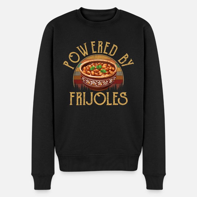 powered by frijoles - Männer Premium Bio Pullover - Schwarz