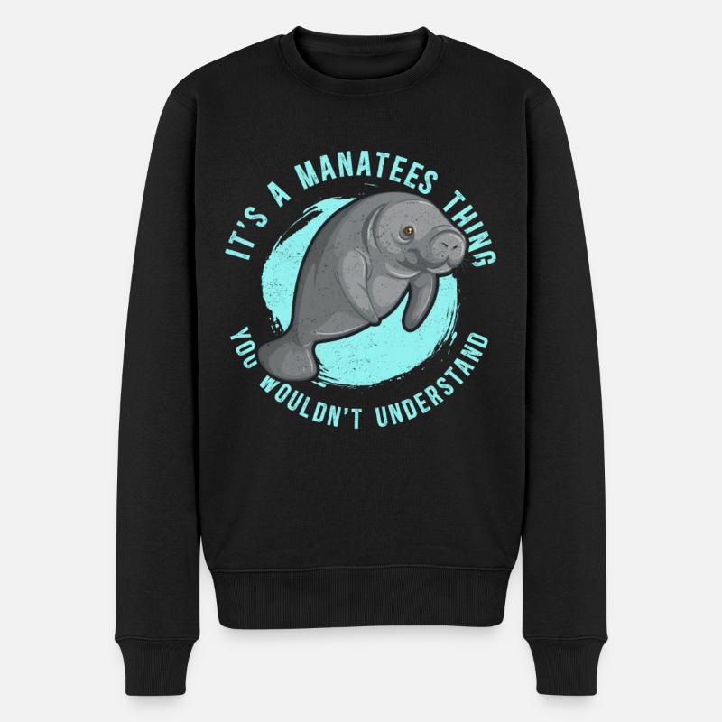 Manati Seekuh Manatee Rundschwanzseekuh Geschenk - Männer Premium Bio Pullover - Schwarz