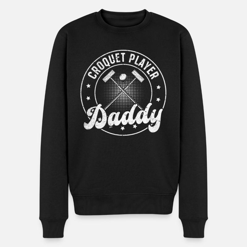 Croquet Player Daddy - Männer Premium Bio Pullover - Schwarz