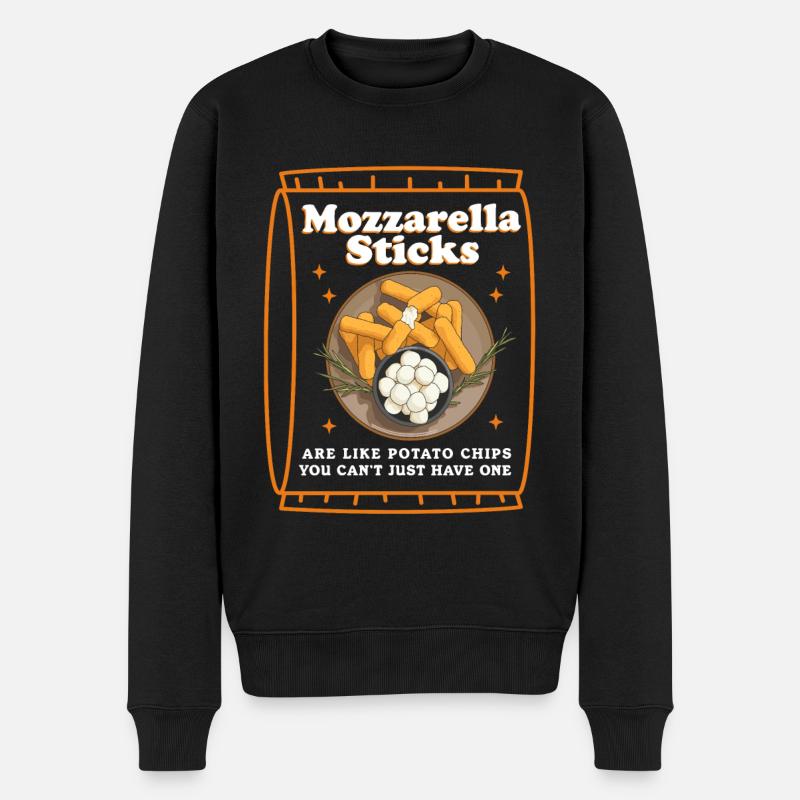 Mozzarella-Sticks Mozzarella Sticks Geschenk - Männer Premium Bio Pullover - Schwarz