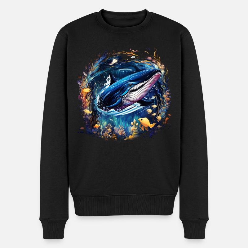 Baleine bleue - Pull Premium bio Homme - noir