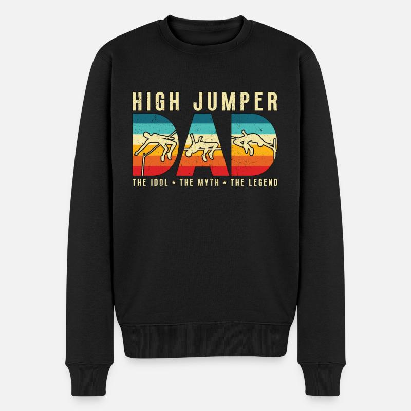 High Jumper Dad The Idol The Myth The High Jump - Männer Premium Bio Pullover - Schwarz