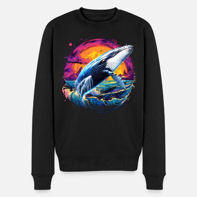 Baleine bleue - Pull Premium bio Homme - noir