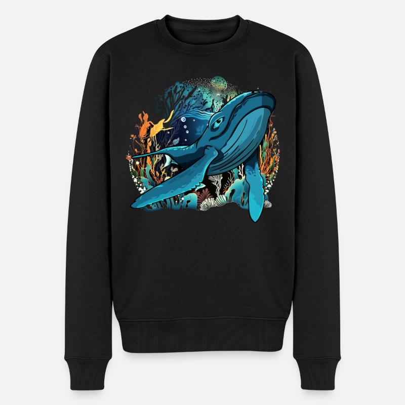 Baleine bleue - Pull Premium bio Homme - noir