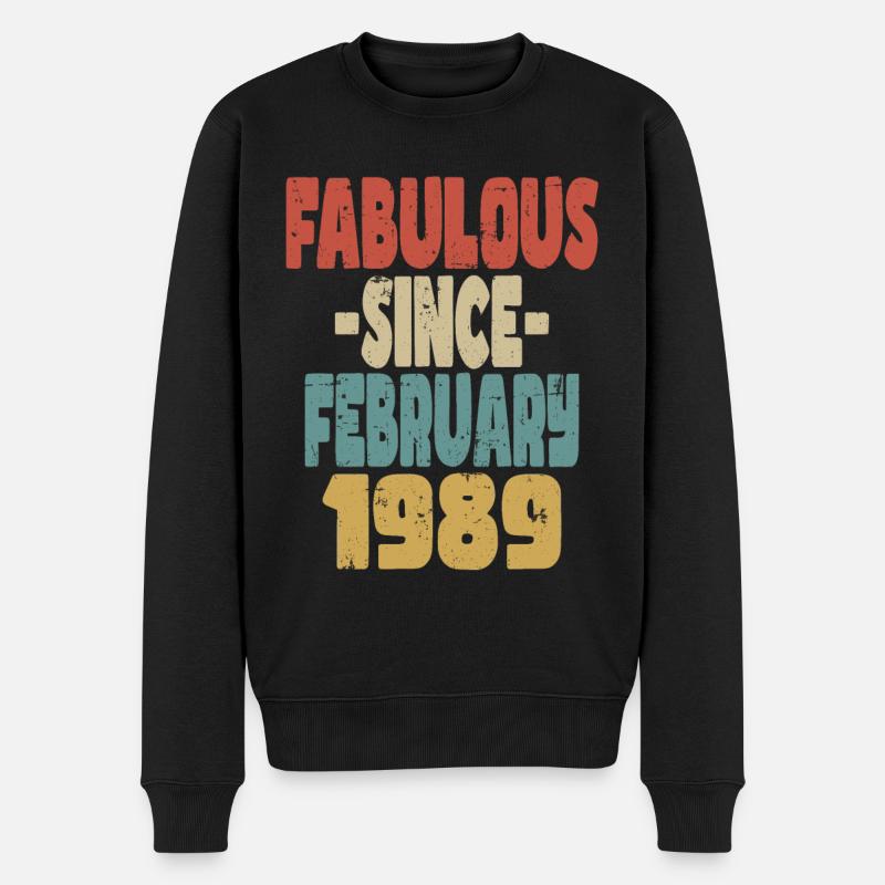 Fabelhafter Februar 1989 - Männer Premium Bio Pullover - Schwarz
